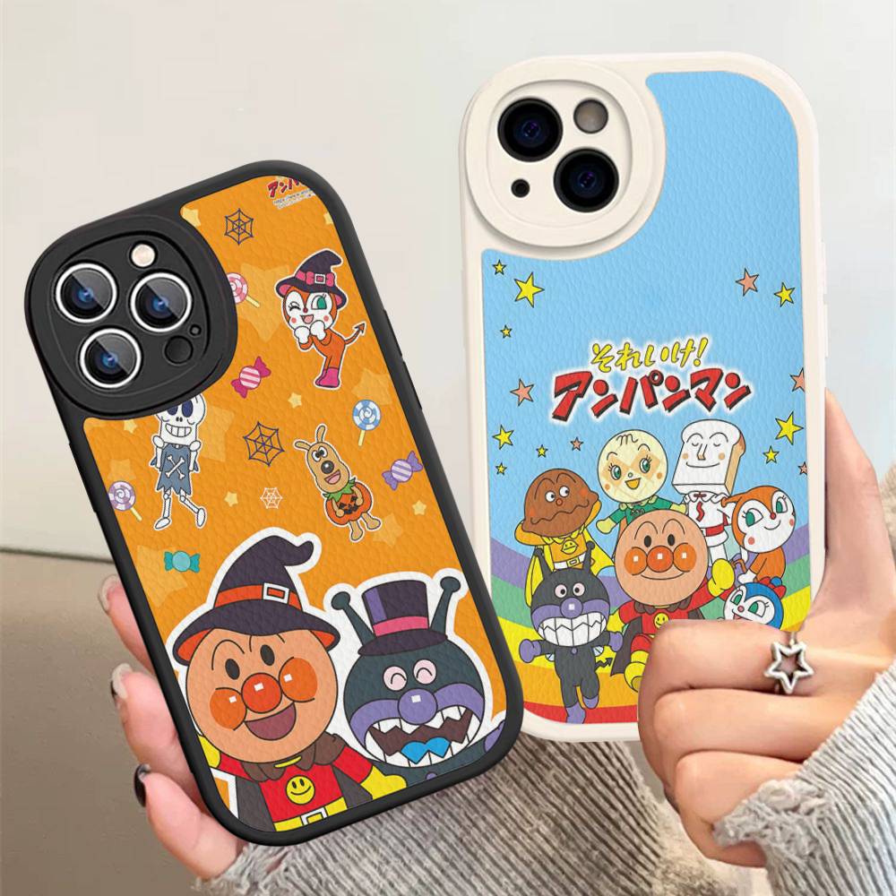 Fashion Anpanman Phone Case Hard Leather For iPhone 16 15 14 13 12 Mini 11 14 Pro Max Xs X Xr 7 8 Plus Fundas
