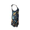 Robe courte élégante imprimée sans manches à col rond pour femme