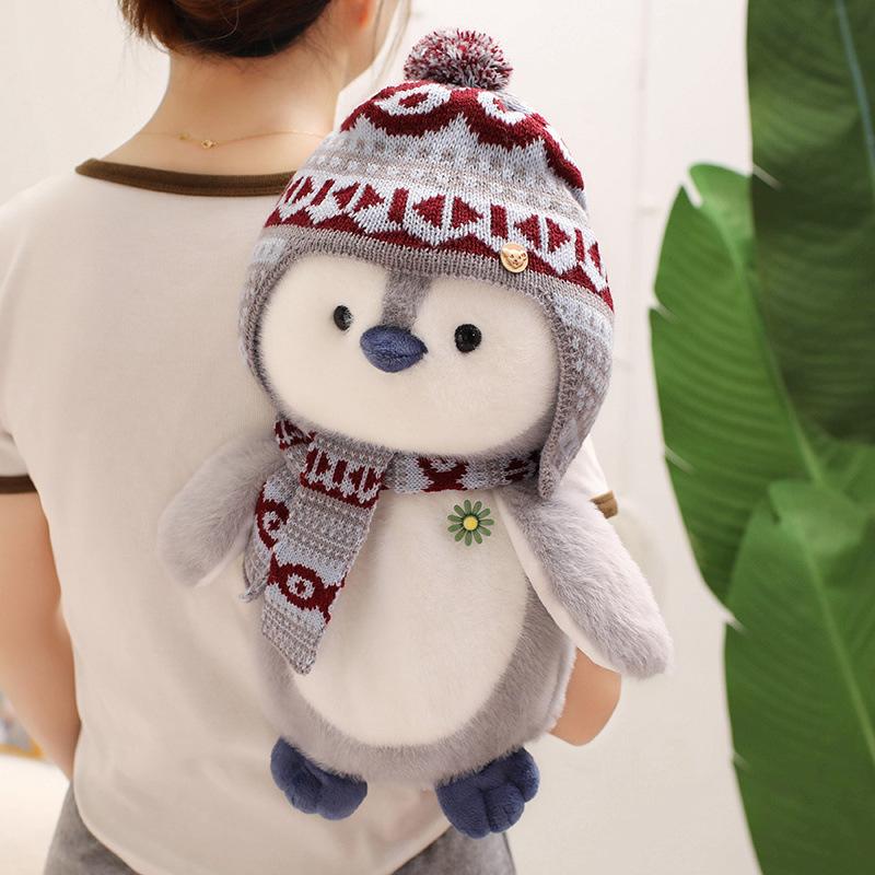 Cute Cute Scarf Penguin Doll Plush Toy Little Penguin Doll Girl Bag Children Soothing Doll