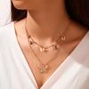 Vintage Layered Pendant Necklace Ladies Charm Necklace Necklace Boho Fashion Jewelry Gift