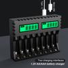 LCD-Anzeige Smart Intelligentes Batterieladegerät mit 8 Schächten für 1,2V AA AAA NiCd Ni-MH Akkus Aa Aaa Ladegerät Typ-c