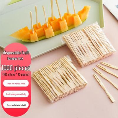 Homeglen Disposable Bamboo Fruit Forks