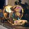 Elf Pendant Magic Fairy Wand Sun Catcher Colorful Heart Acrylic Garden Outdoor Decoration Wall Hanging 1Pc Butterfly