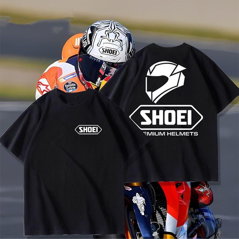 Unisexs Unisexs Crew Neck Tshirt Shoei Premium Helmets Racing Logo Short Sleeve Vintage Motorcycle Streetwear Casual Tee