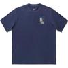 Li Ning Embroidered Round Neck Loose Short Sleeve T-Shirt Unisex Tops Deep-Navy AHSU209-5