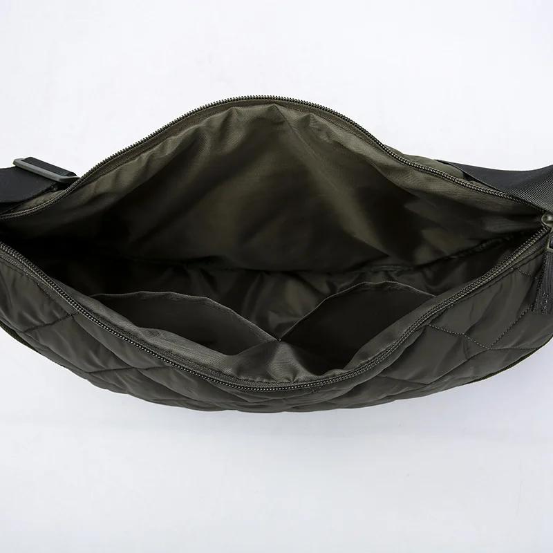 Taillen-Halbmond-Gürteltasche Einfarbige Umhängetasche Große Kapazität Schultertaschen Tragbare Nylon Karo Reisetaschen für Pendler