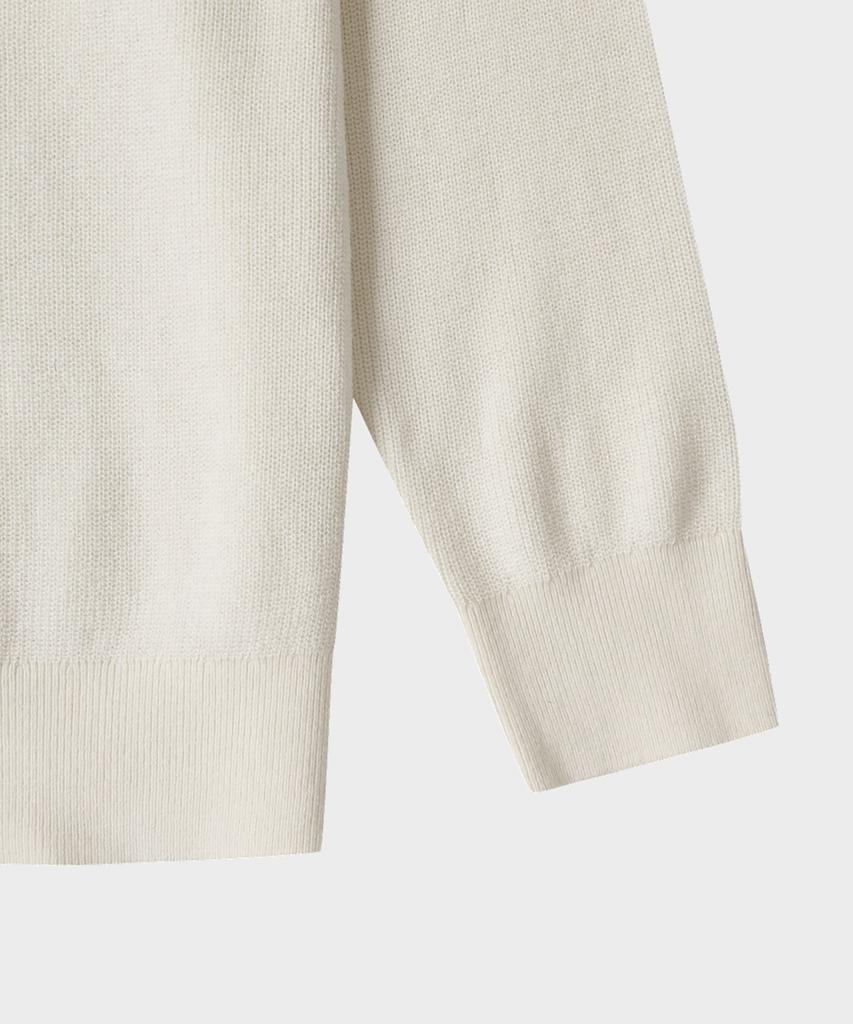 TAILDERN Leon Round Cotton Wool Sweater Ivory