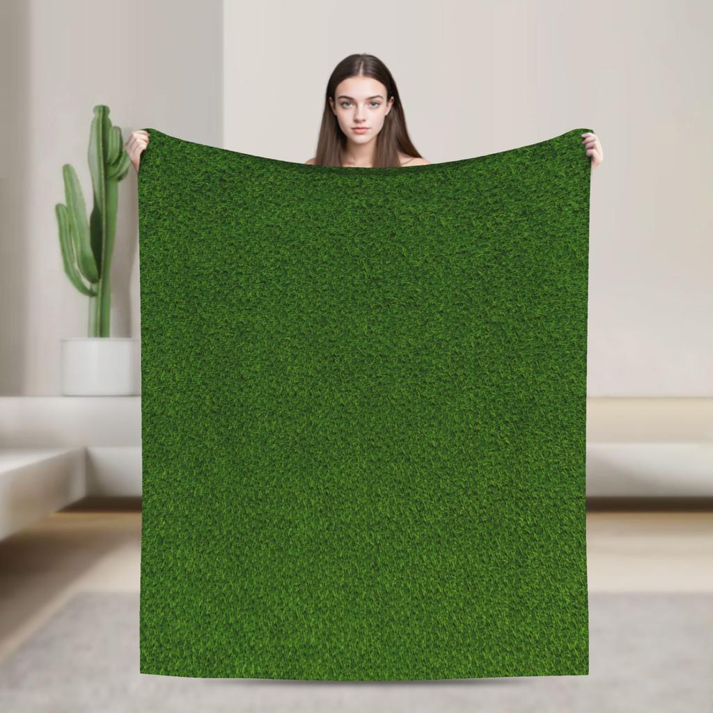 Grass Battlemat Grassland Land Greenery Blanket  Warm Soft Novelty Plush Throw Blanket For Couch Flannel Bedspread Bed Cover