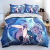 Cute Gawr Gura Hololive Anime Shark Comforter Bedding Set,Duvet Cover Bed Set Quilt Cover Pillowcase,king Queen Size Bedding Set