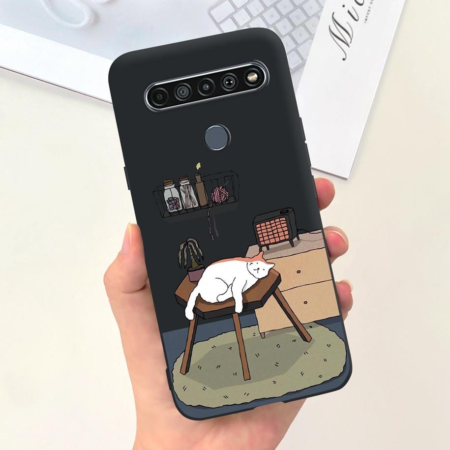 For LG K61 Case LMQ630EAW LM-Q630 Fashion Flower Soft Coque Phone Cases For LG K61 2020 K 61 Silicone Back Cover For LGK61 Funda