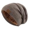 Nuevos Gorros de Invierno Unisex Holgados Añaden Forro de Piel Hombres y Mujeres Gorro Cálido Decoración con Etiqueta Casual Gorros de Punto de Invierno EMA