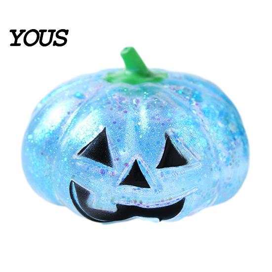 Pumpkin Stress Ball Halloween Relief Toy, Spooky Head Squeeze Reliever Clear Glitter Sugar Ball, Party Favors Portable