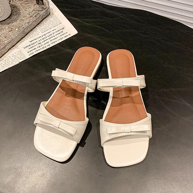 Mote Sløyfe Flatters Dameslippers Mote Fritidssko Sommer Sandaler 2025 Strand Flip Flops Gåing Ny Trend Kjole Mujer De Sandalias