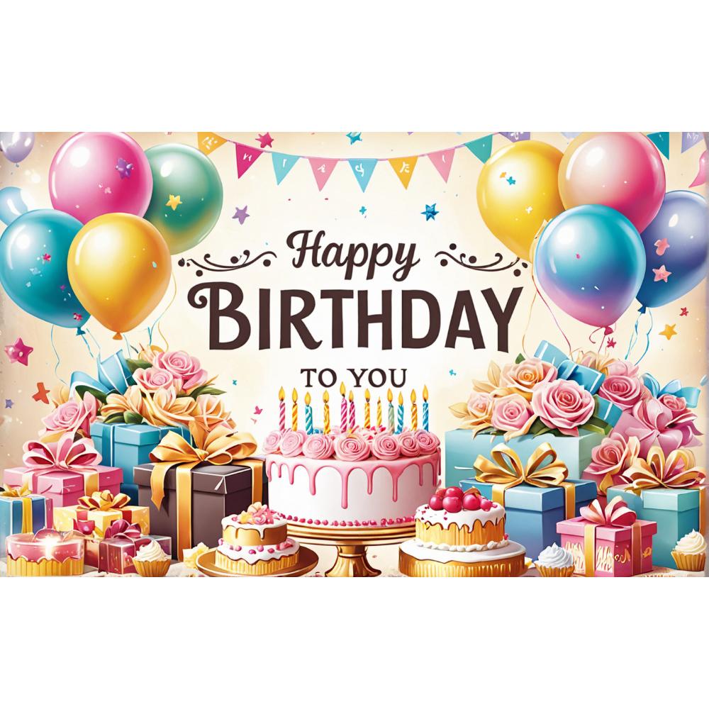 Happy Birthday Banner Birthday Party Decoration Backdrop Cake Balloon Theme Bunting Flags Anniversary Party Decoration Supplies