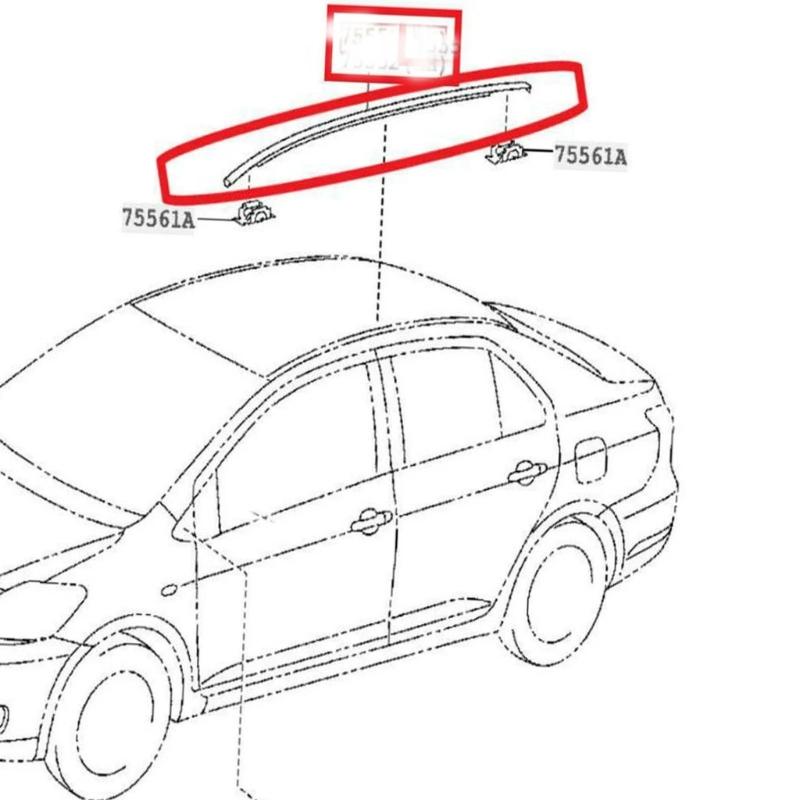 2 Pezzi Guarnizione Parapioggia Impermeabile Accessorio per Auto Facile Installazione per 2004-2007 75555-12120 75556-12120 Guarnizione Finestrino