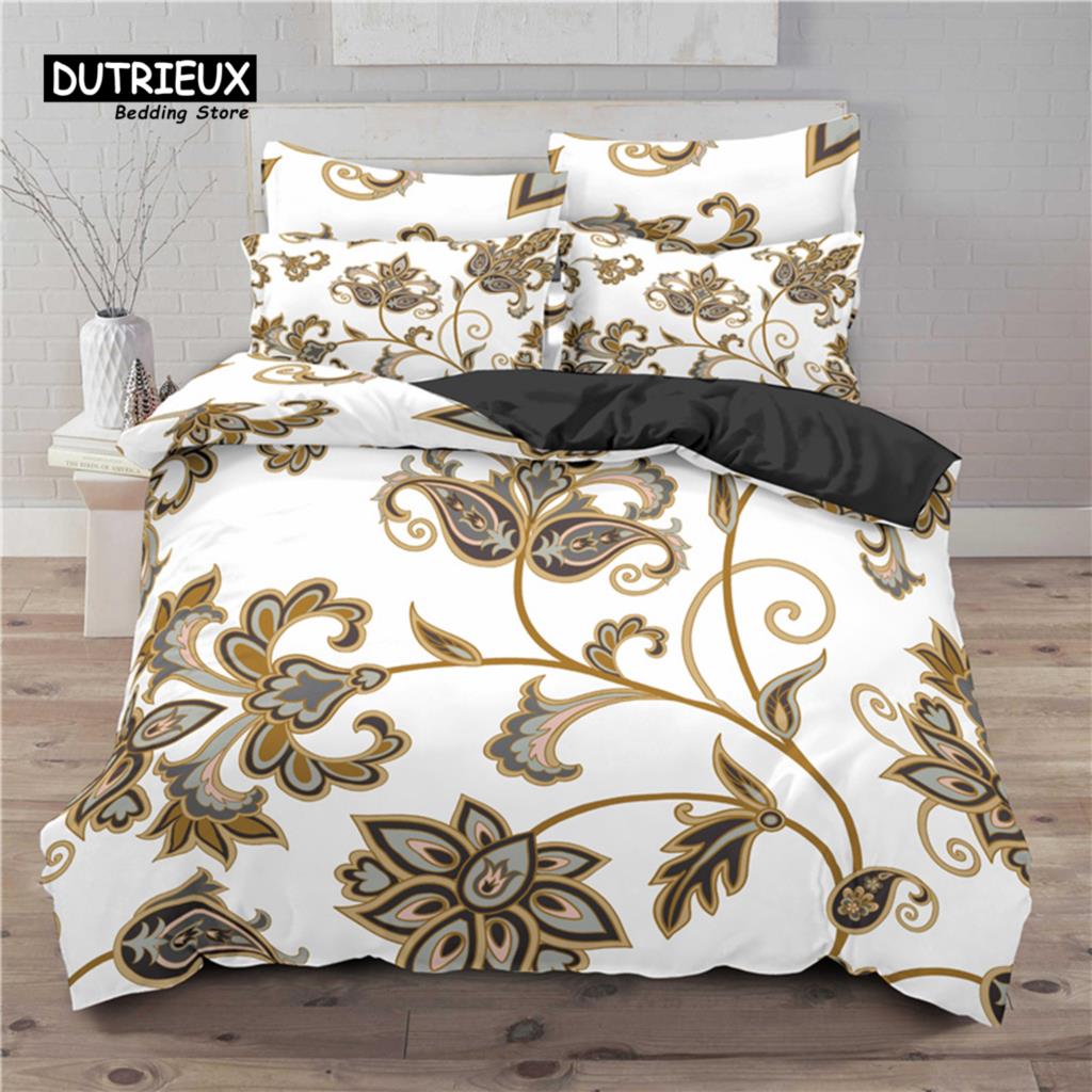 Luxury 3D Flower Print Home Living Comfortable Duvet Cover Pillowcase Kid Bedding Set Queen and King EU/US/AU/UK Size