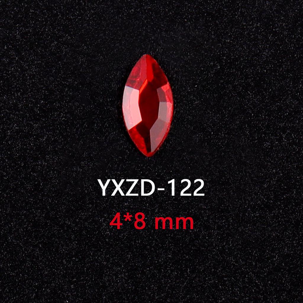 1440 Glass Flat-Bottomed Diamonds, Big Red Special-Shaped Nail Art Diamonds, Diy Wearing Nail Accessories, Materials, Special-Shaped Diamonds
