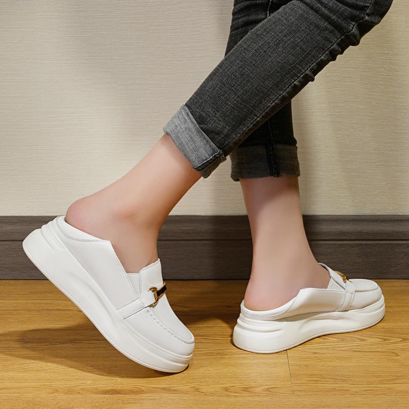 Nurse Shoes Women's Soft-soled Breathable Thick-soled Non-slip Not Tiring Feet Work Little White Shoes One Pedal Heightening Medical Special Shoes
