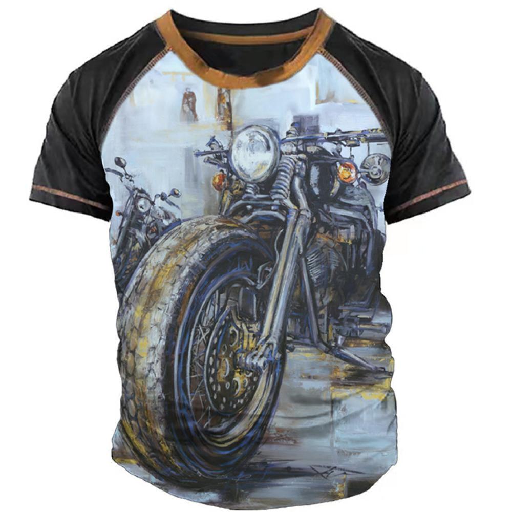 Herr Sommarkläder 3d Grafik T-shirts Vintage Motorcykel T-shirts Streetwear Kortärmade Toppar Herr Motorcykeltröjor Tee