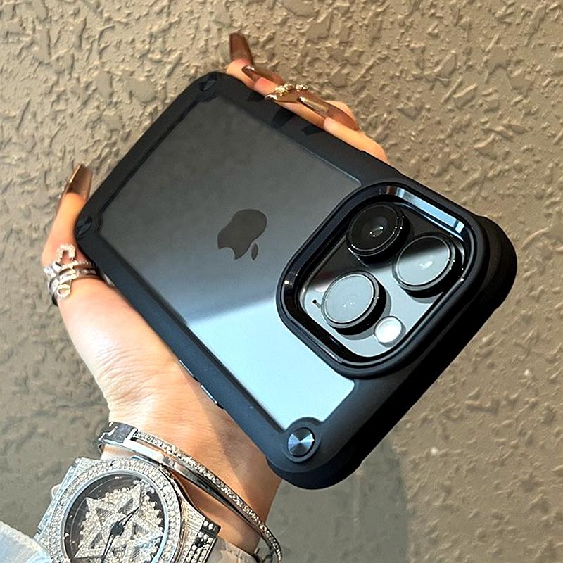 Luxury Clear Shockproof Phone Case For iPhone 11 12 13 14 15 Pro Max Plus Transparent Bumper Cases Cover