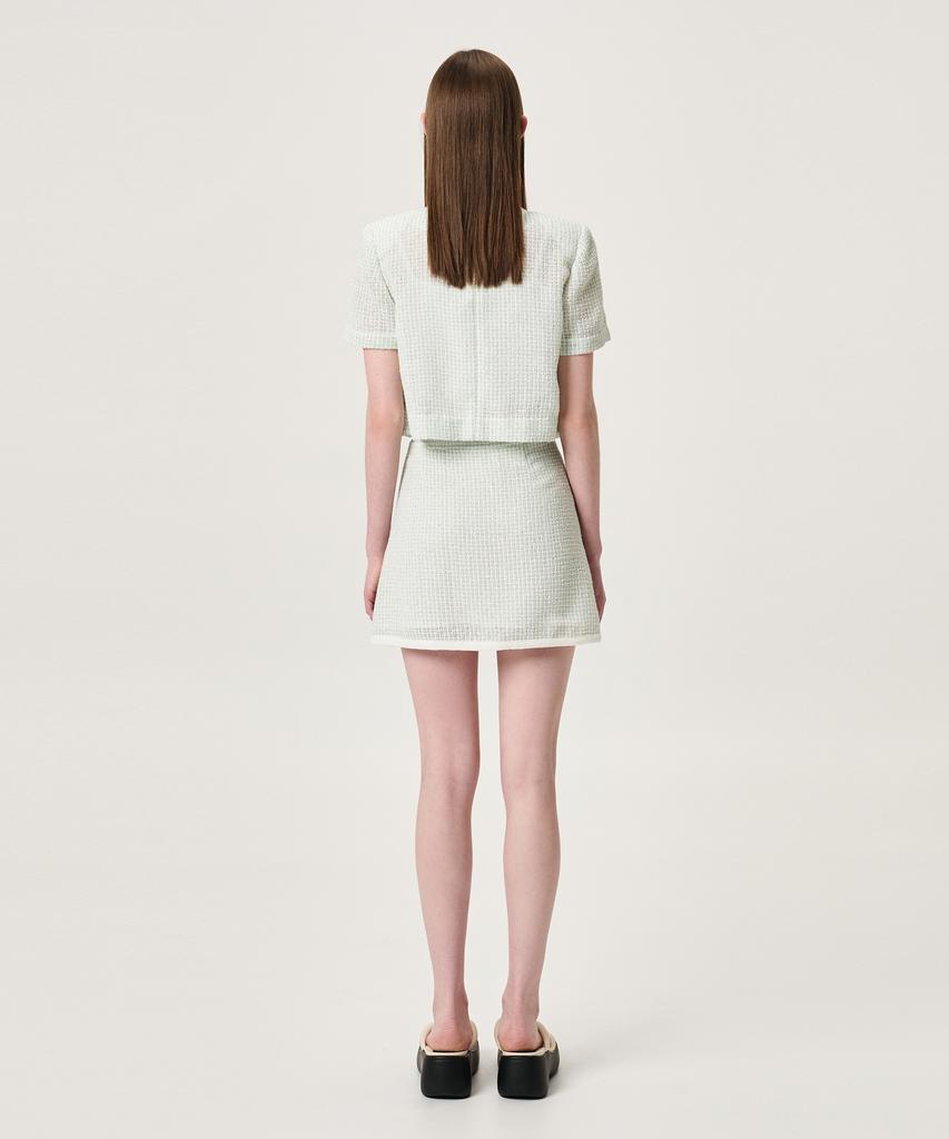 Etmont Summer Tweed Mini Skirt, Mint