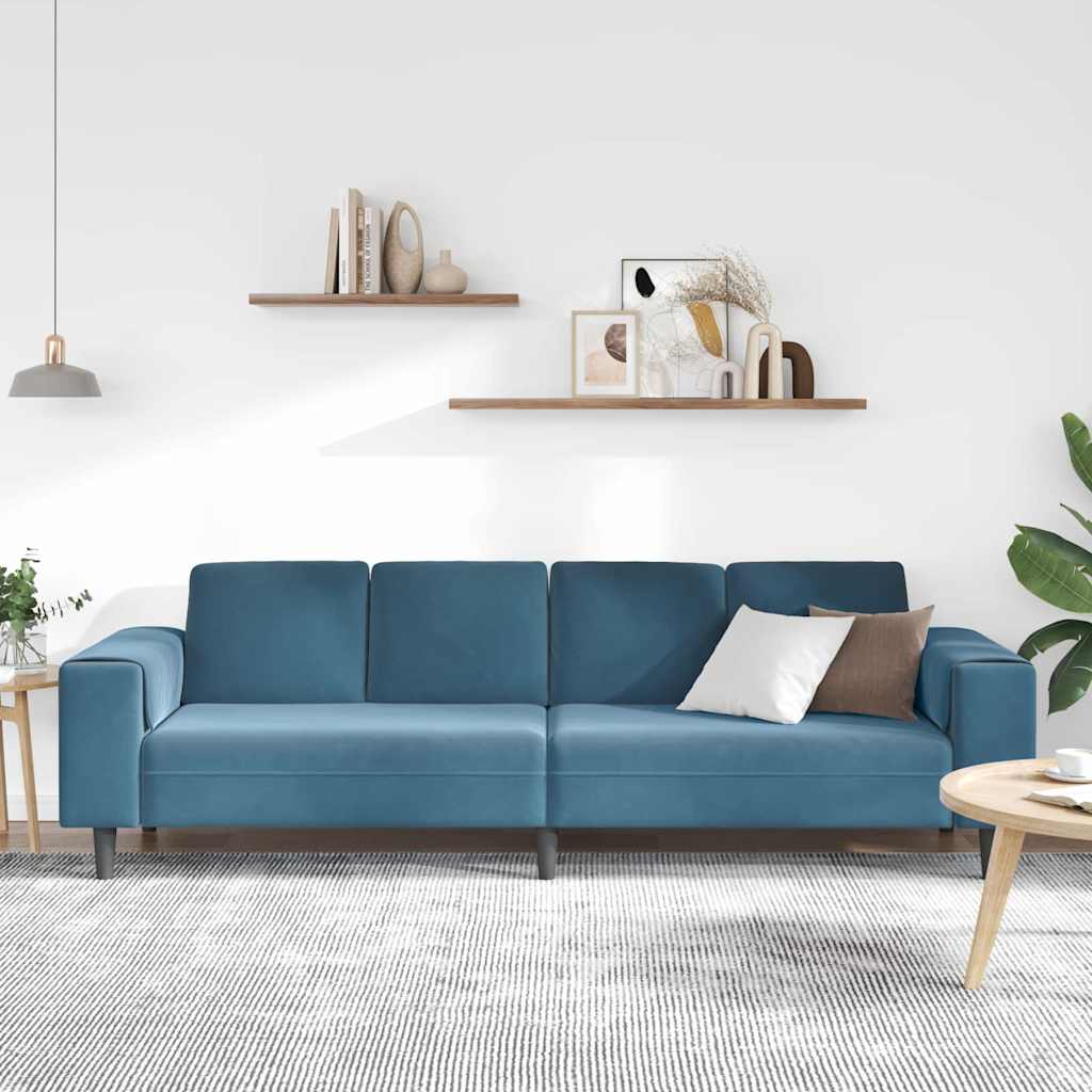 Living Room Sofa Blue 250 X 77 X 76 Cm