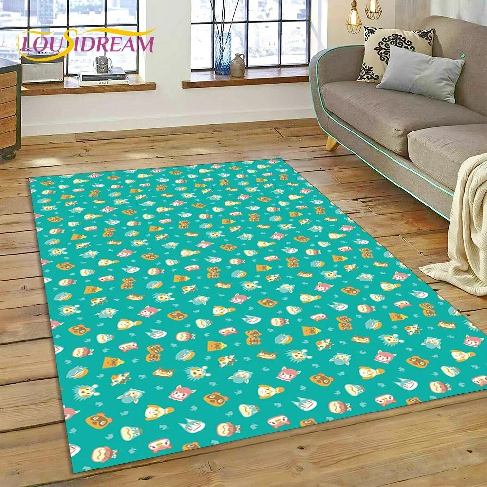 Schattig Animal Crossing New Horizons Cartoon Tapijt Vloerkleed voor Slaapkamer Woonkamer Huis Sofa Decoratie, Kinderspel Grote Decoratie Vloermat