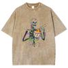 Summer Women's T-Shirt Black Oversize Skull Print Crew Neck Top Unisex Funny Casual Retro Short Sleeve
