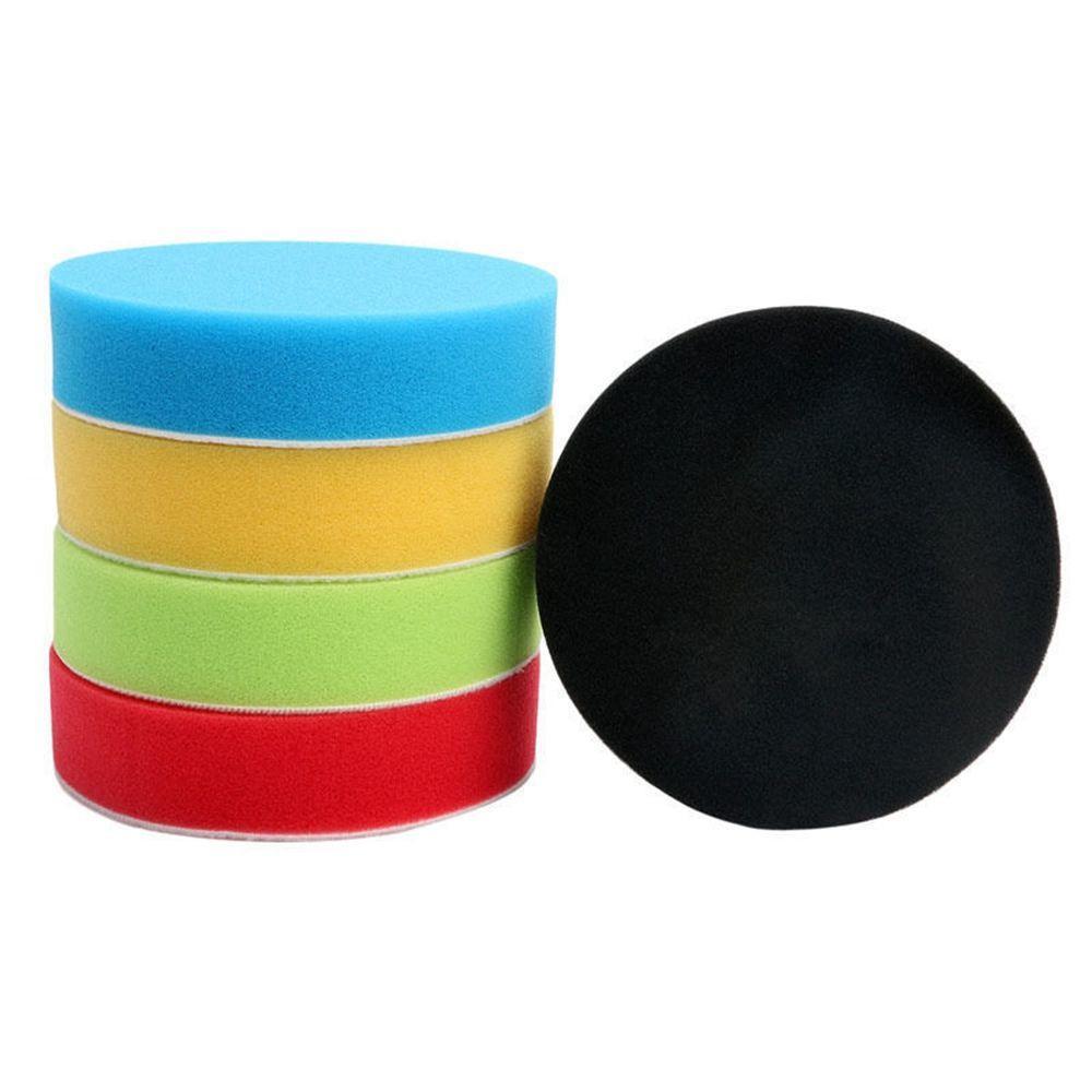 5Pcs 3/4/5/6/7" New Flat Cleaning Tool Car Polisher Pad Polishing Foam Polish Kit Buffing Sponge