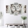 Five Piece Picture Canvas Print Buddha Grey Zen Spa