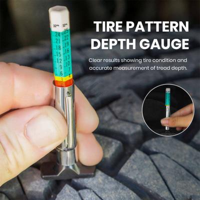 0-25mm Professional Car Tire Tread Depth Gauge Stainless Steel Color Coded Tire Thread
