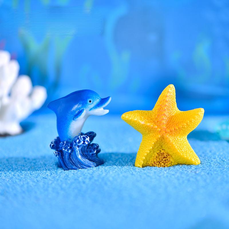 2pcs Seashore Series Mediterranean Style Ornaments Surfboard Seashells Seabirds Miniature Fairy Garden Microlandscape Home Decoration