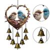 Heart Shaped Bird Wind Chime Set Hanging Metal Bells for Outdoor Garden Patio Unique Yard Decoration for Home