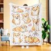 1pc of Adorable Puppy Series Flannel Blanket, High-definition Digital Print, All-season Use, Cooling Blanket, Skin-friendly Soft 100% Polyester, the P