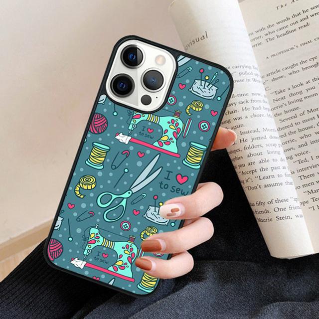 Sewing Machine Pattern Phone Case Back Cover for IPhone 18 17 Air 16 15 14 13 11 12 Pro Max Plus Fundas Coque