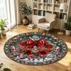 Christmas (135) Theme Circular Crystal Velvet Carpet Customized Name & Text Round Soft Floor Rug For Living Room Bedroom Decor