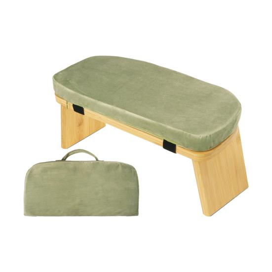 Houten Meditatiebank Ergonomische Opvouwbare Meditatiestoel met Kussen Zware Draagkracht Draagbaar Seiza Gebed Yoga Knielkruk