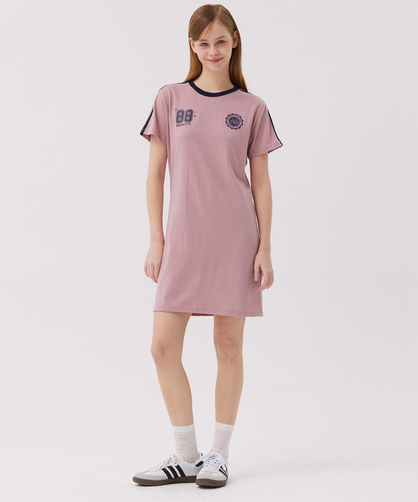 Awesome Studio Football Line Color Block Dress Indie Pink
