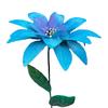 Metal Flower Garden Stake Weather-resistant Outdoor Yard Lawn Patio Pathway Realistic Iron Floral Stake Decoration Ornament