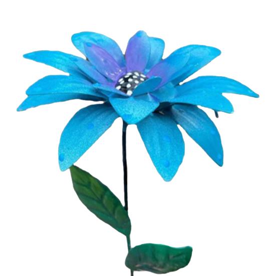 Metal Flower Garden Stake Weather-resistant Outdoor Yard Lawn Patio Pathway Realistic Iron Floral Stake Decoration Ornament