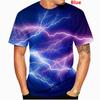 Summer Fashion Men's 3D Lightning Printed T Shirt Unisex Harajuku Casual Short Sleeve Tee… More