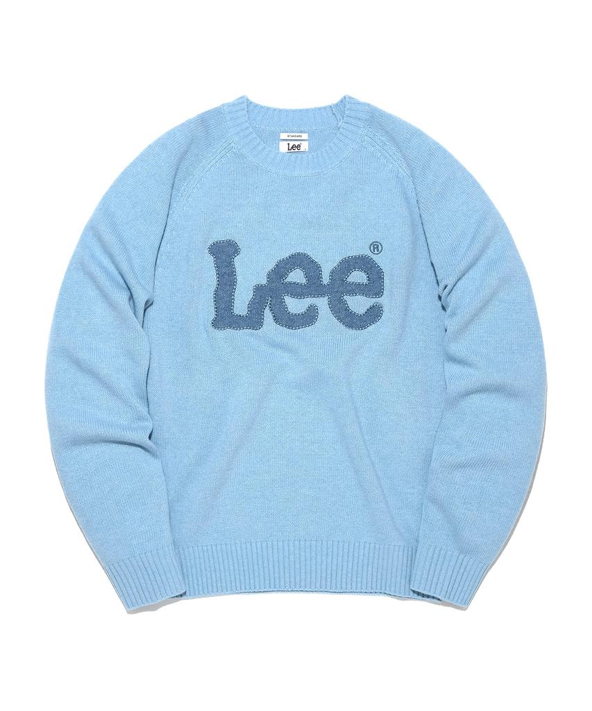 LEE Applique Big Logo Knit Light Blue