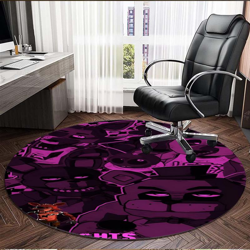 Five Nights at Freddy's Druck Runder Teppich, Waschbarer Bodenläufer, Für Eingangsbereich Wohnheim Waschküche Büro Arbeitszimmer, Heimdekoration Geburtstag Weihnachtsgeschenk