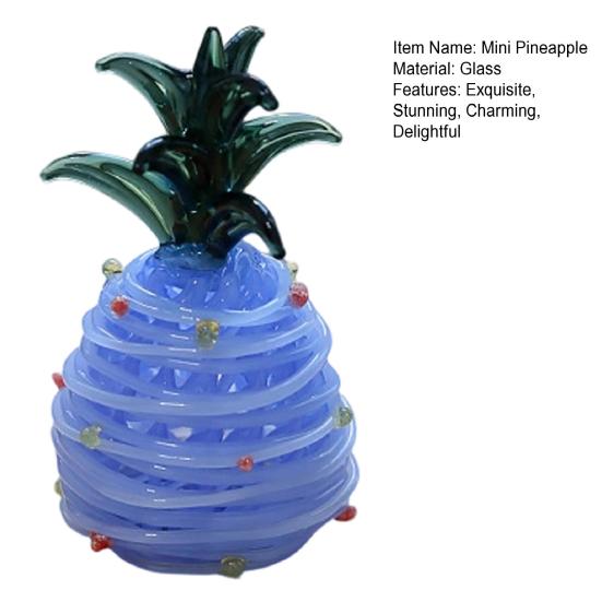 Hand Blown Glass Pineapple Figurine Collectible Mini Fruit Ornaments Faux Crystal Pineapple Sculpture for Crafts Home Kitchen Decor