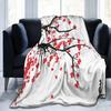 Kirschblüten Blumen Flanelldecke im japanischen Stil Superweich Leicht für Bett Sofa Wohnzimmerdecke King Size#(1)