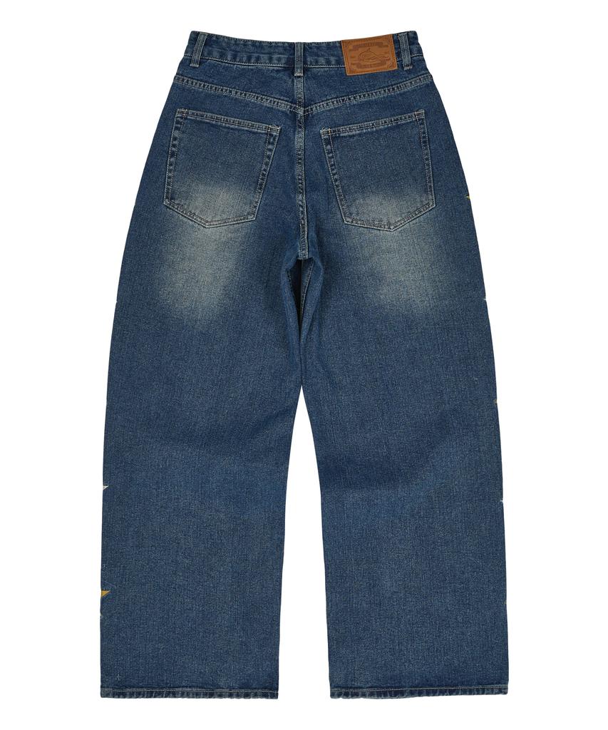 WAIKEI Star Denim Pants Medium Blue