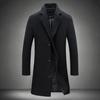 Heren Koreaanse Slim Fit Middellange Wollen Trenchcoat (2024)