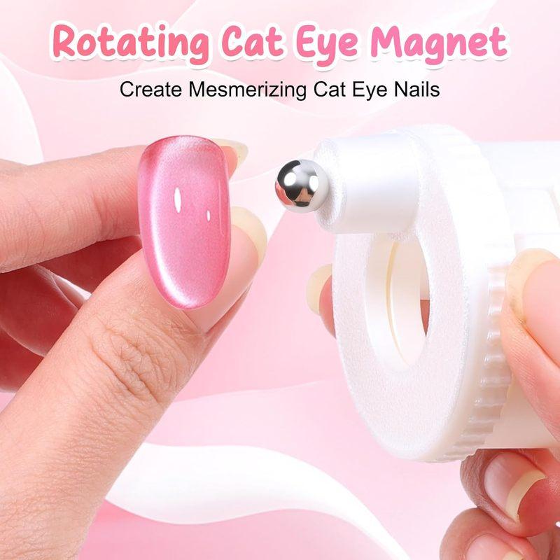 Rotating Cat Eye Nail Magnet Wide Light Glass Bead Effect Multifunctional Strong Automatic Nail Art Magnetic Gel Nail Polish
