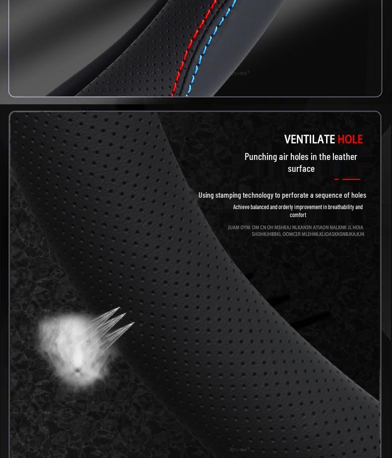 All-Season Breathable Steering Wheel Cover for Haval H2 (Sizes: 15-18)