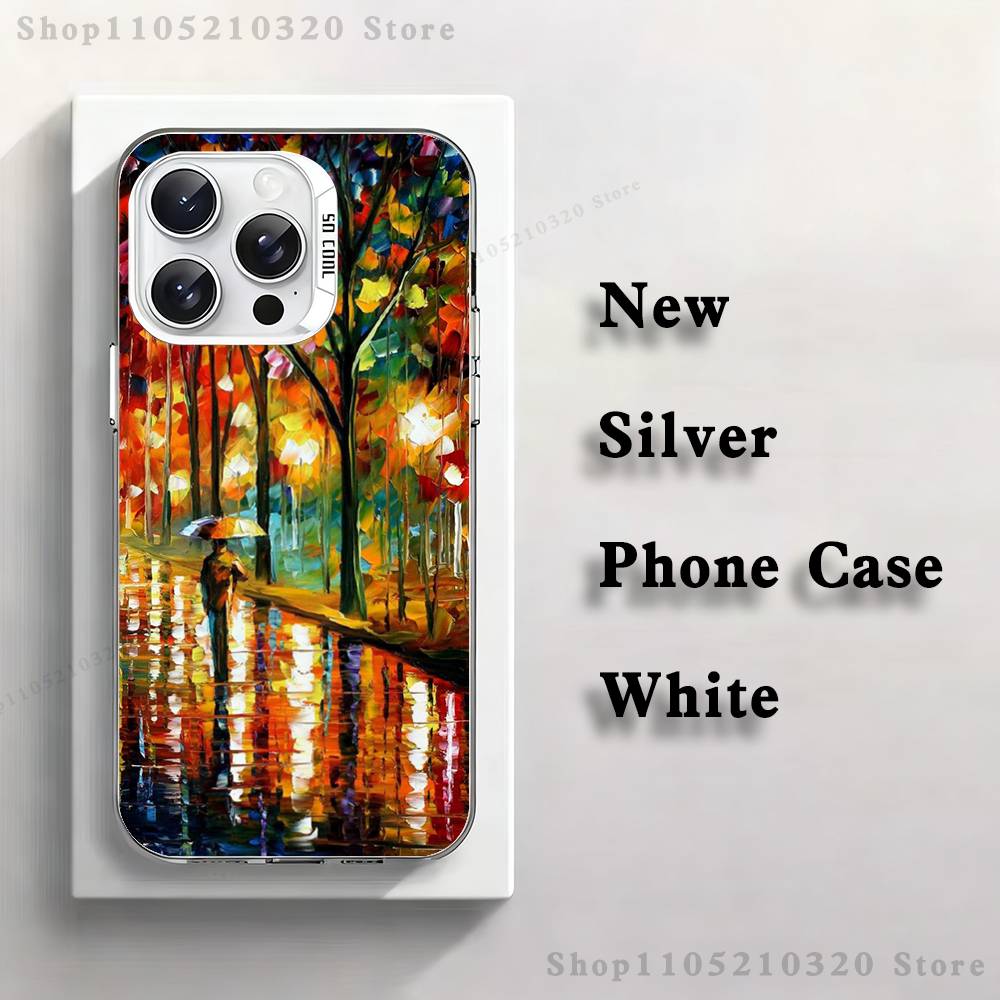 L-Leonid A-Afremov Oil Painting Phone Case iPhone 17,16,15,14,13,12,11,Pro,Max,Plus,Mini,XS,SE Anti Fall White Matte Hard Bumper